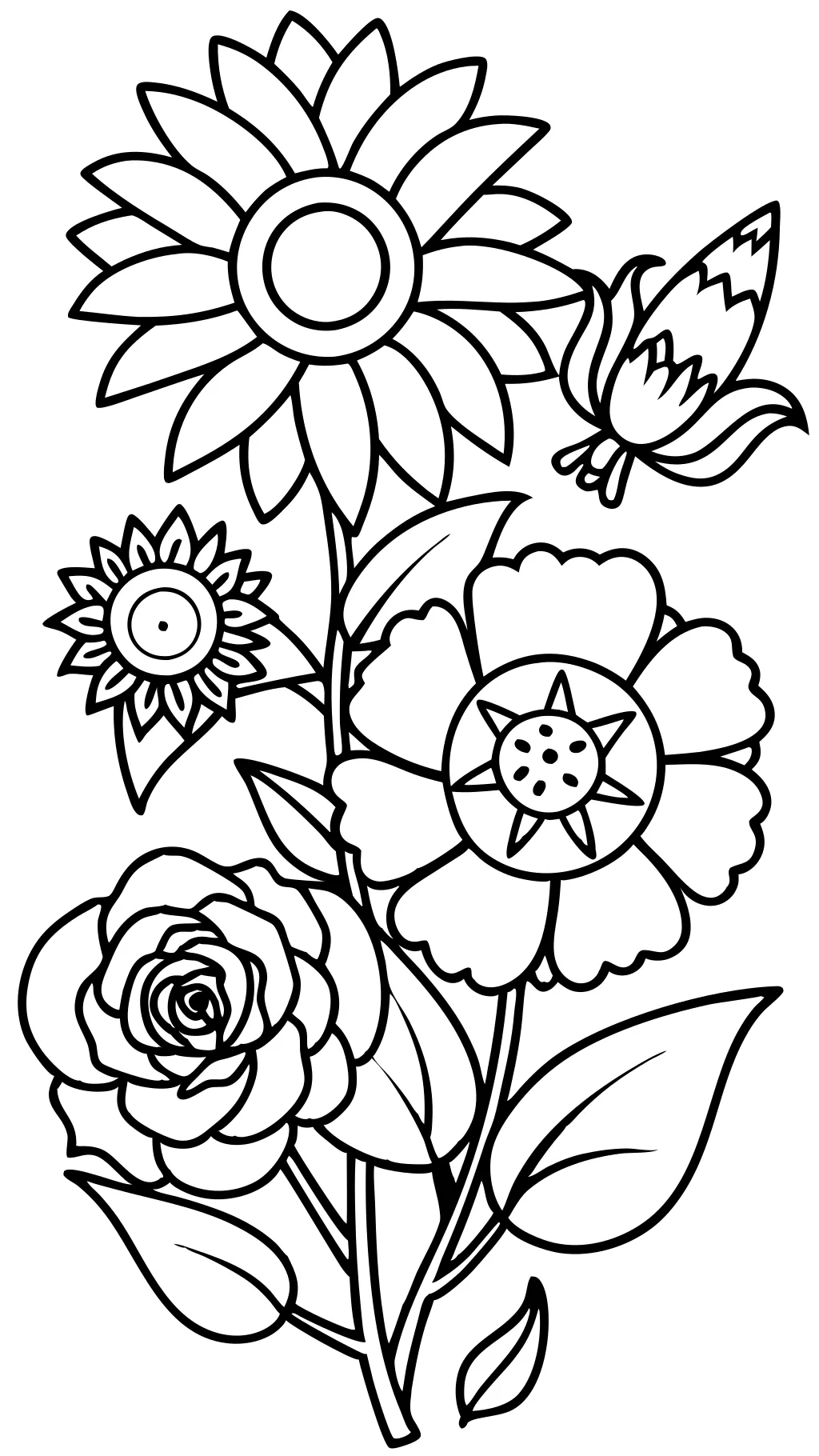 coloring pages pretty flowers